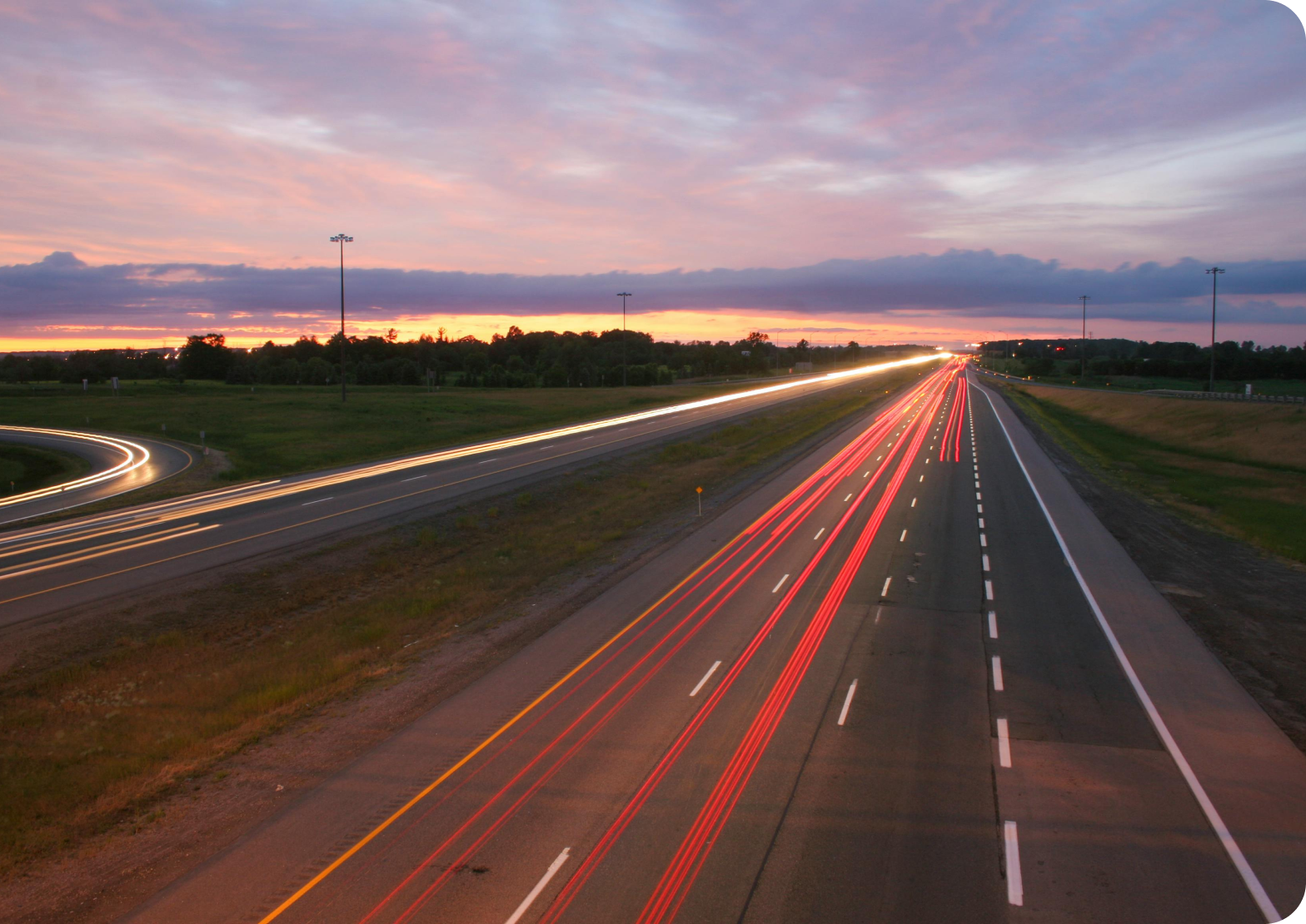 Highway at sunset